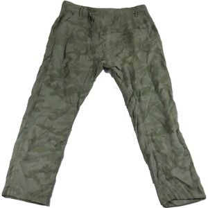 Etienne Marcel Camo Pants Women W31 L24‎ Green Slim Crop Red Zip Utility Stretch